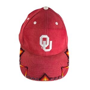University‎ of Oklahoma Sooners NCAA College Hat Tribal Hand Beaded Adj Cap